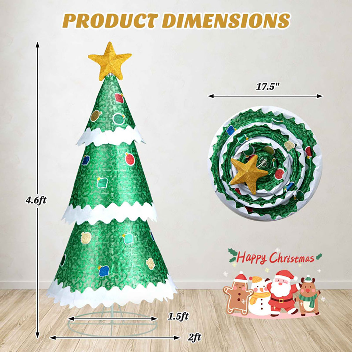 4.6' Pre-Lit Pop-up Christmas Tree