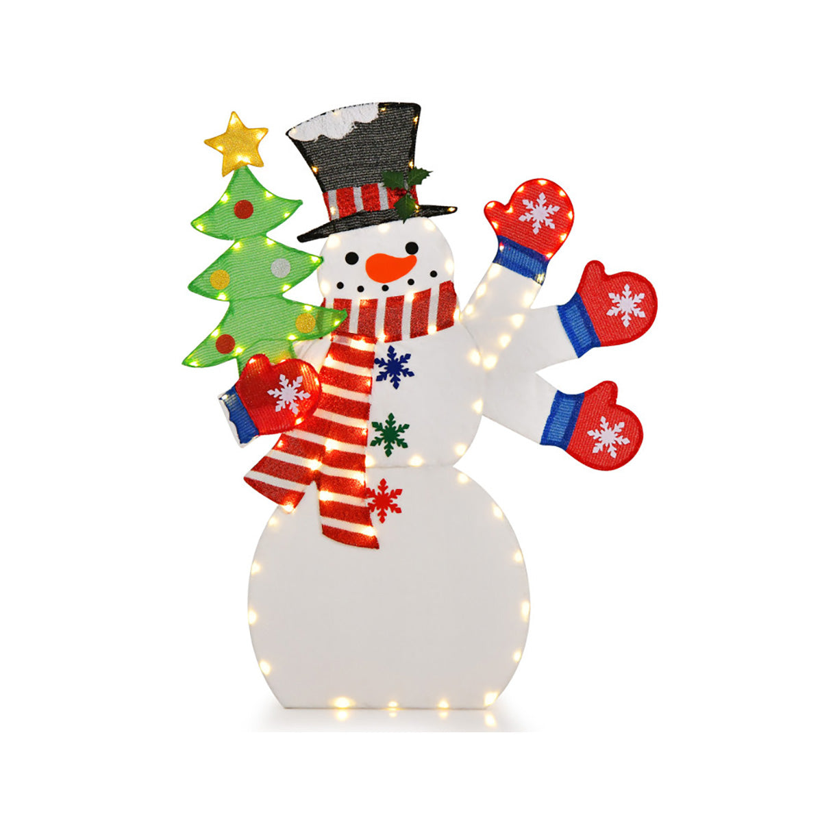 4' Pre-Lit Snowman Decoration with Waving Hand