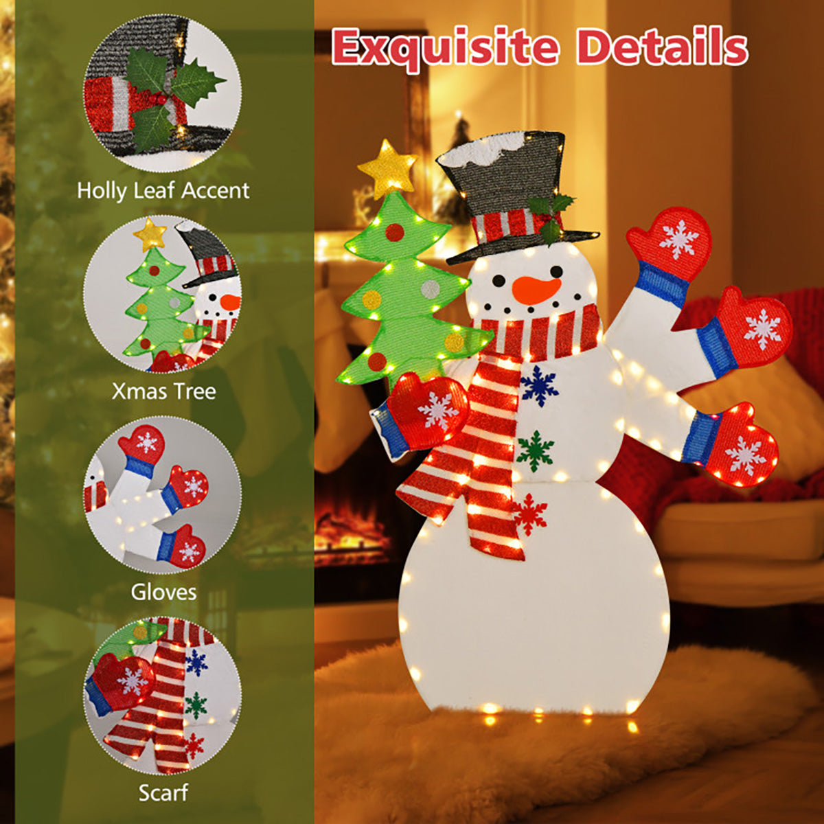 4' Pre-Lit Snowman Decoration with Waving Hand