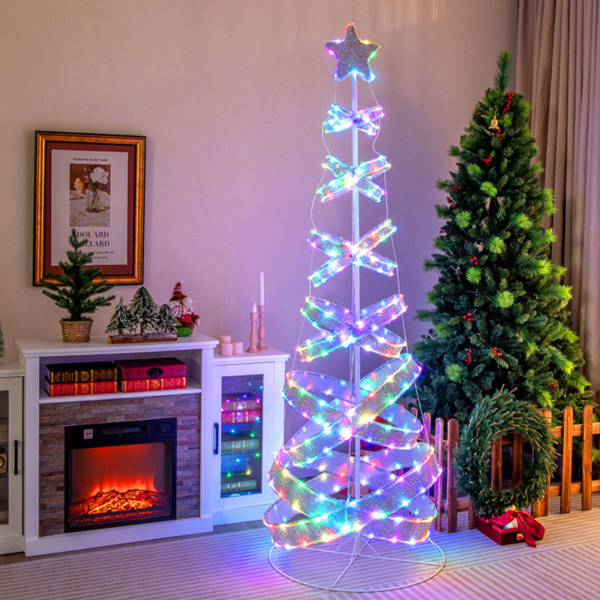 7' Pre-Lit Spiral Christmas Tree Decoration