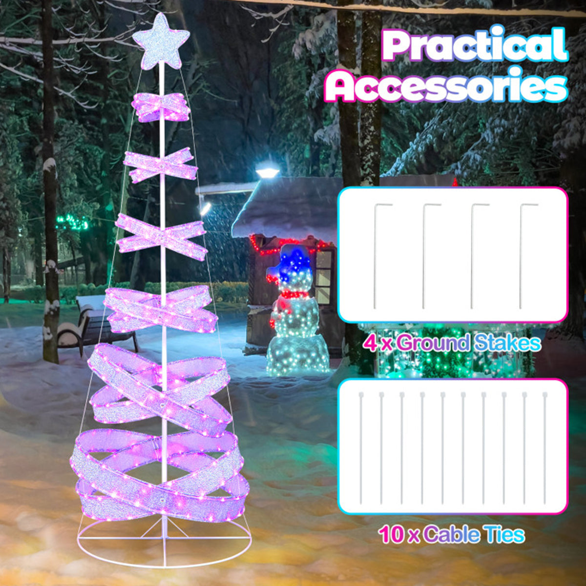 7' Pre-Lit Spiral Christmas Tree Decoration