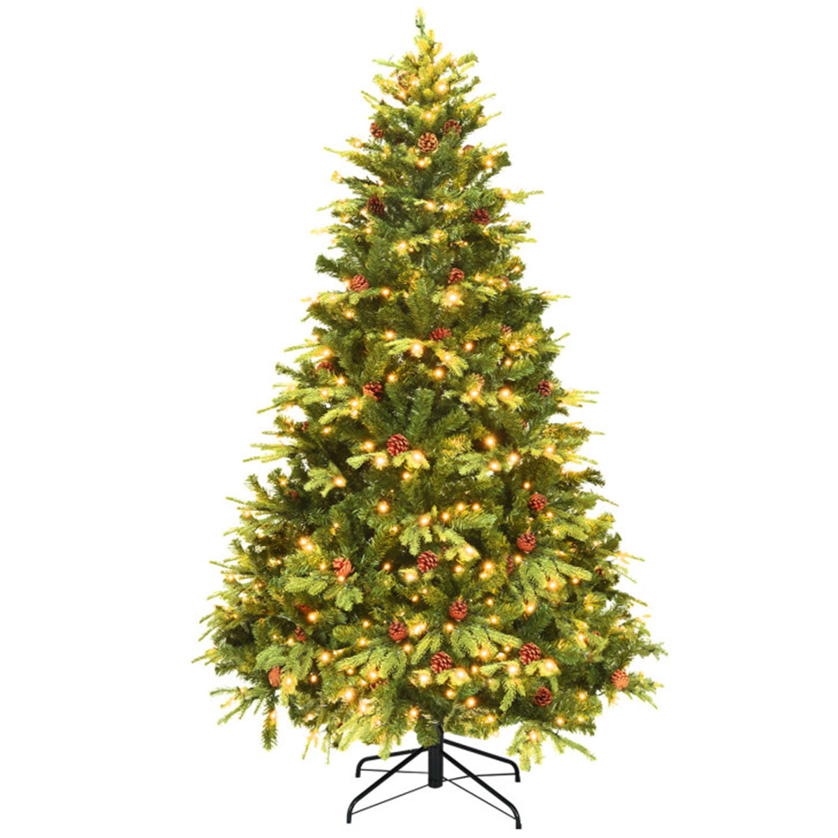 7' Pre-Lit Artificial Christmas Tree with Pinecones