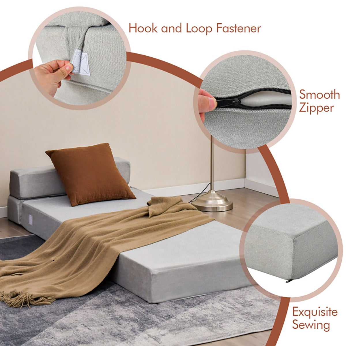 Tri-Fold Sleeper Sofa Bed
