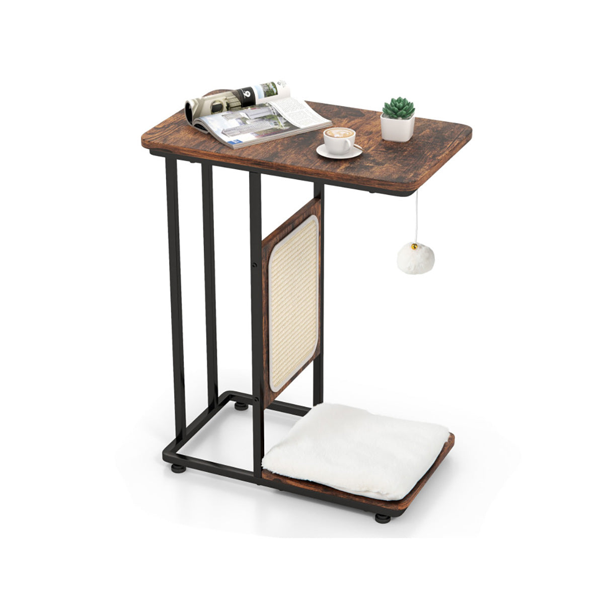Cat Tree Side Table with Scratching Board