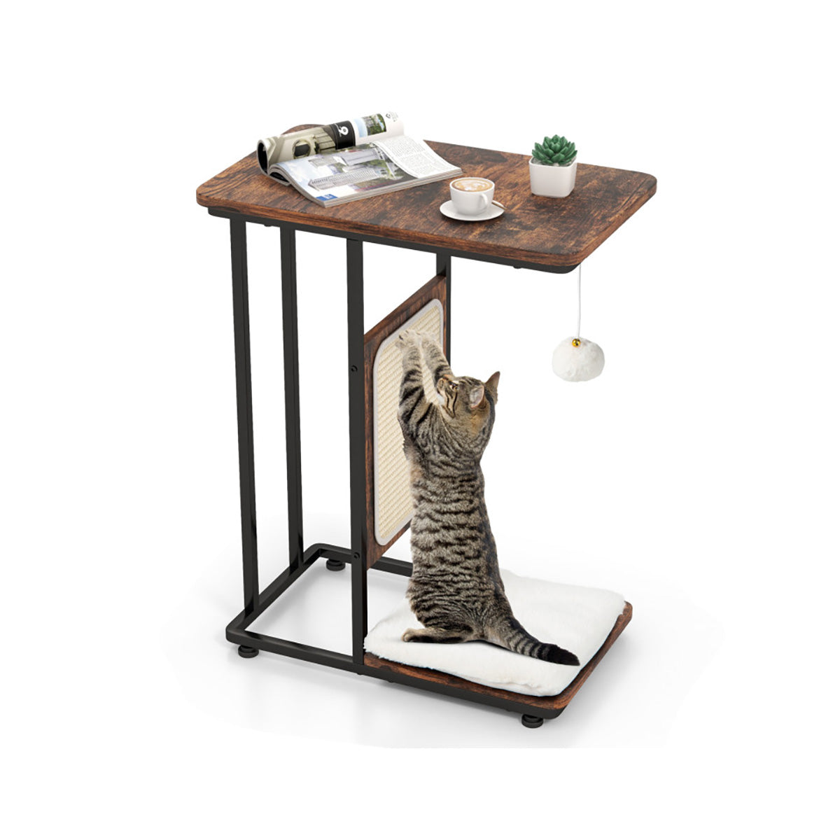 Cat Tree Side Table with Scratching Board