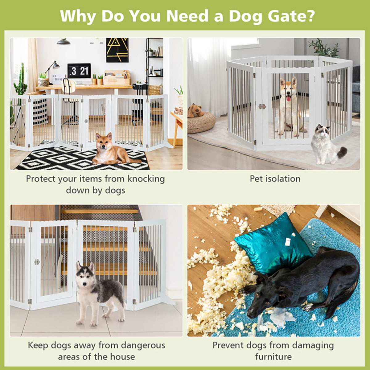 Freestanding 6-Panel Dog Gate