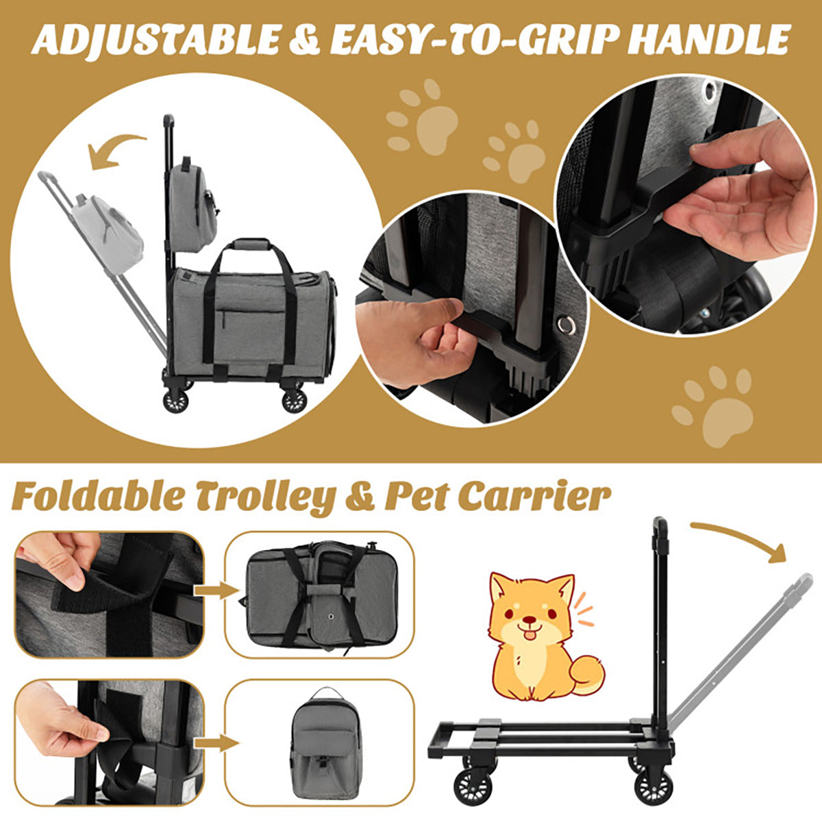 Soft Rolling Pet Carrier