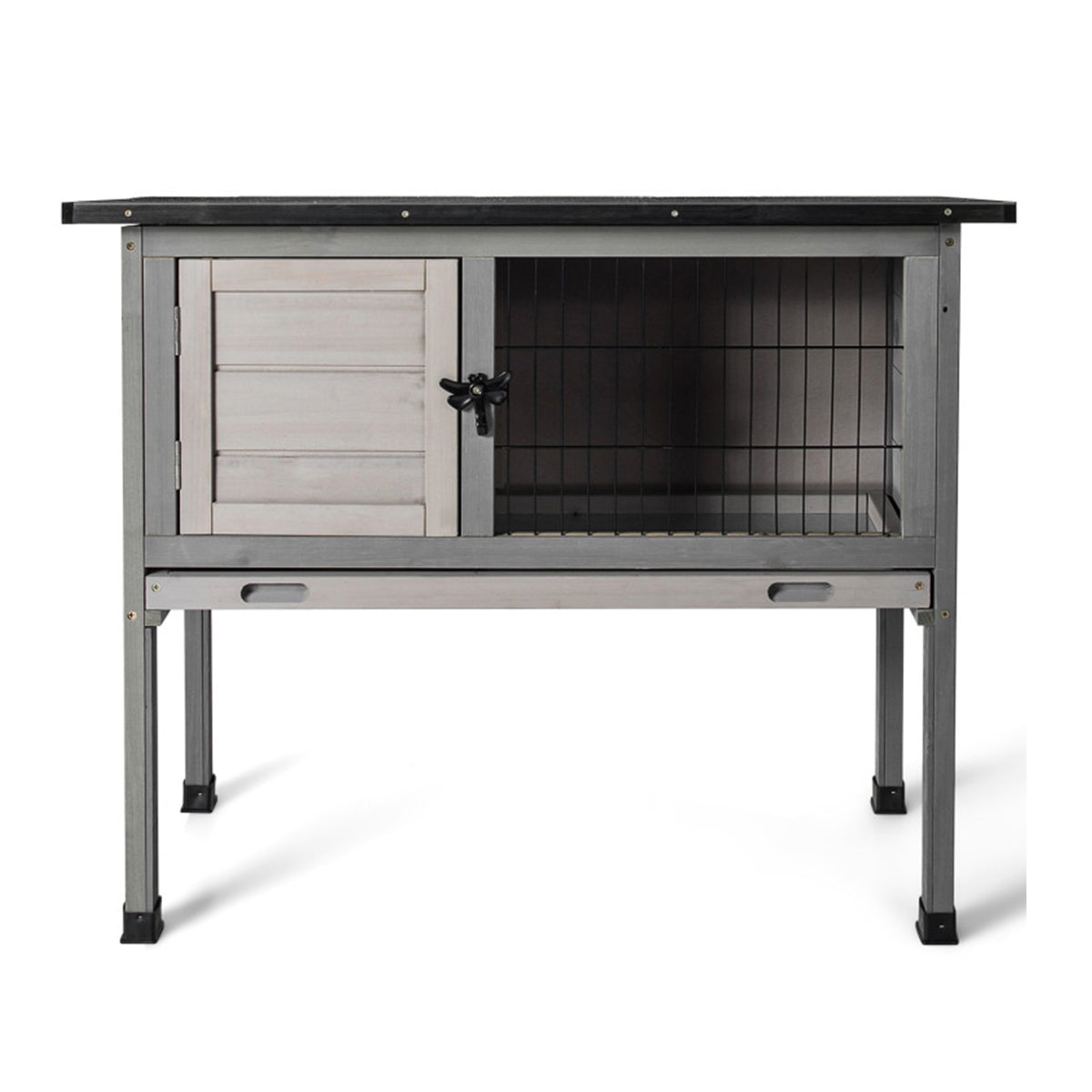 Elevated Rabbit Hutch with Hinged Roof