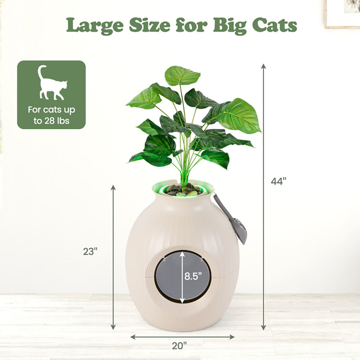 Smart Plant Hidden Litter Box with Odor Control