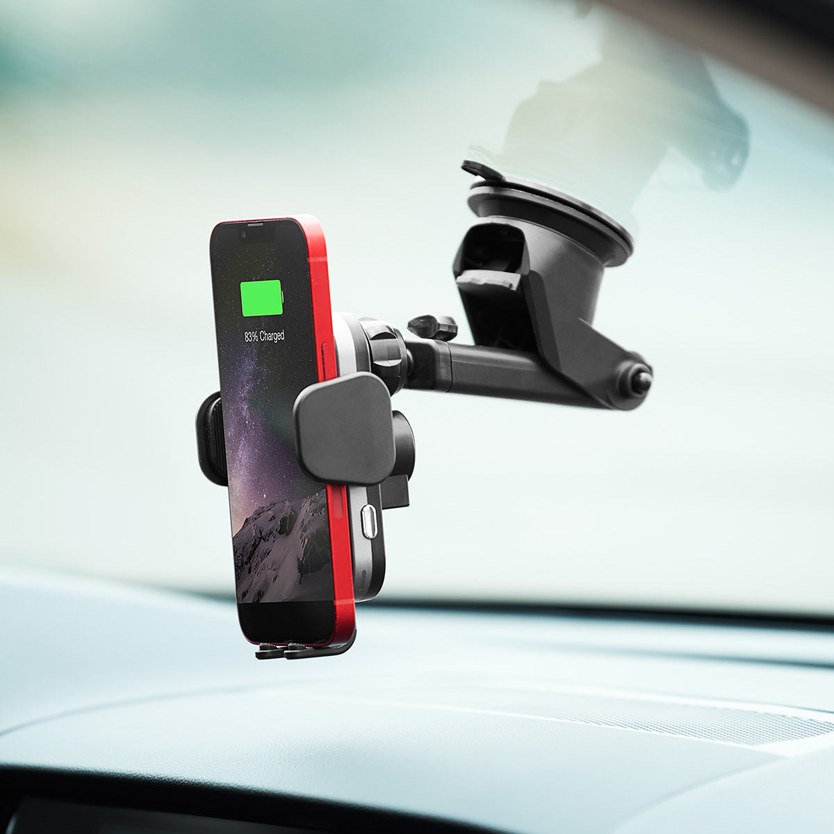 Car and Driver Auto Clamping Car Mount with Wireless Charging