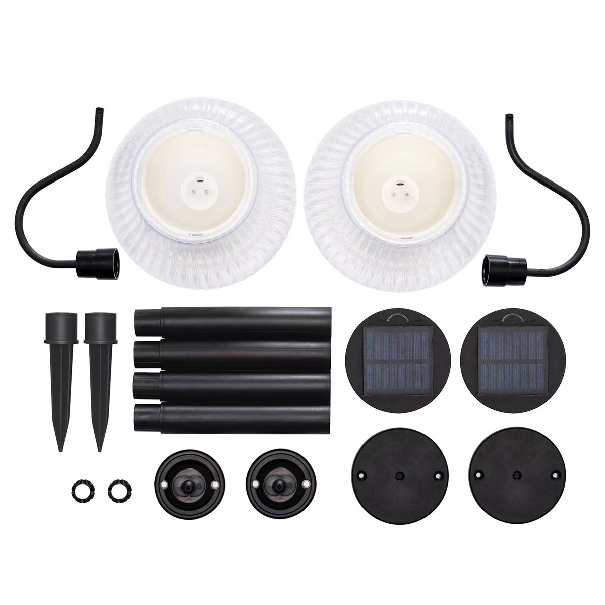 Solar-Powered LED Scallop Lamp Lights (Set of 2)