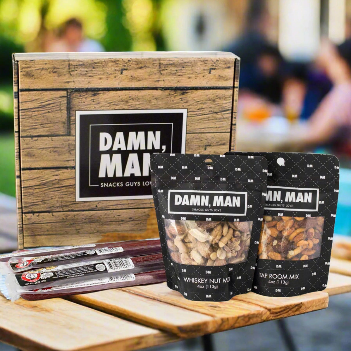 Damn, Man Gourmet Beef Sticks and Nuts Box