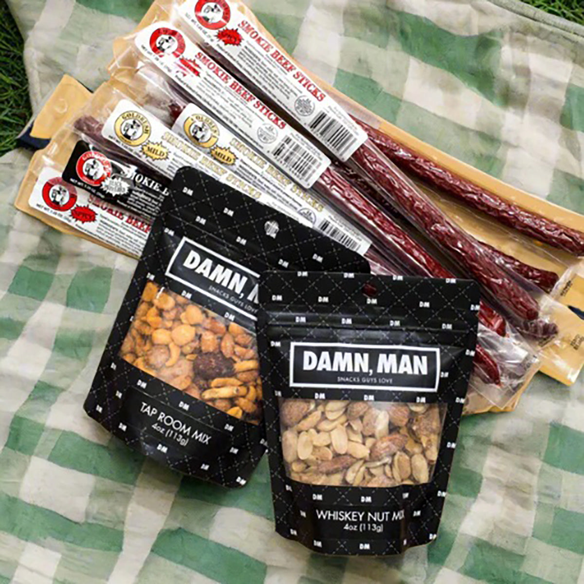 Damn, Man Gourmet Beef Sticks and Nuts Box