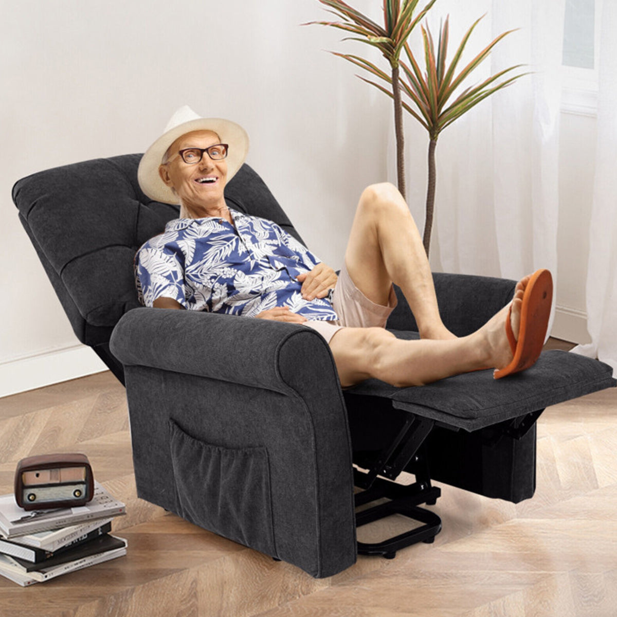 Electric Power Lift Recliner with Adjustable Backrest and Footrest