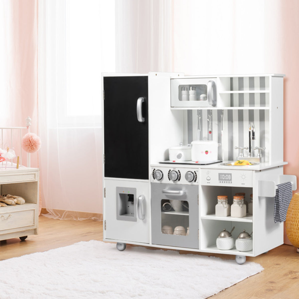 Wooden Pretend Play Kitchen with Sound