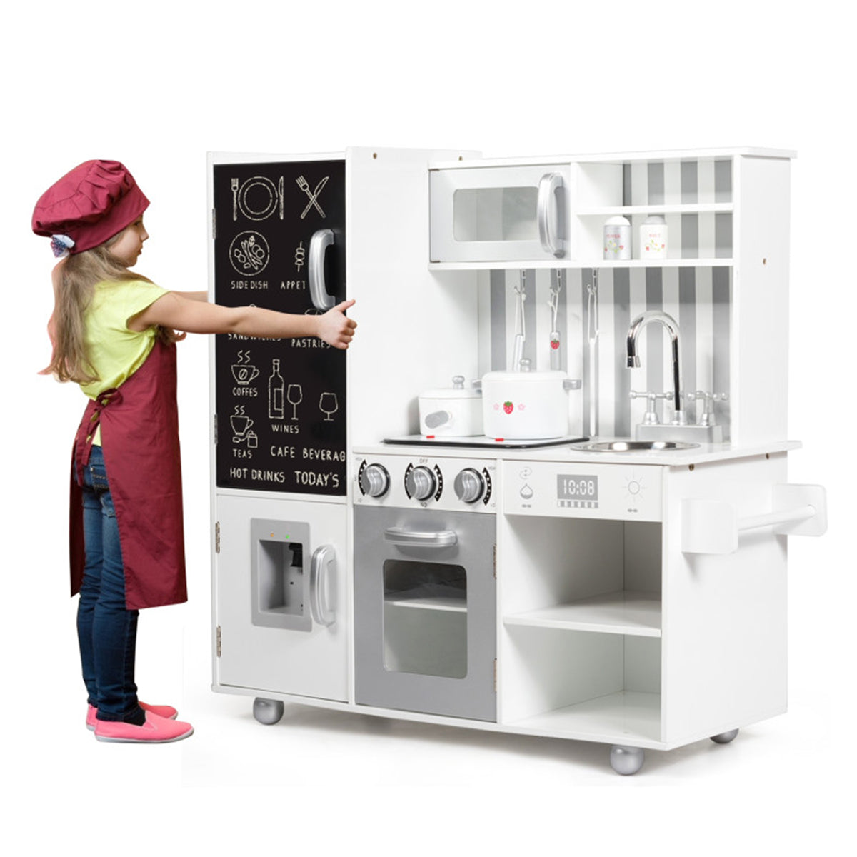 Wooden Pretend Play Kitchen with Sound