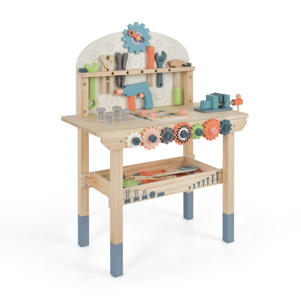 Wooden Pretend Play Workbench with Tools