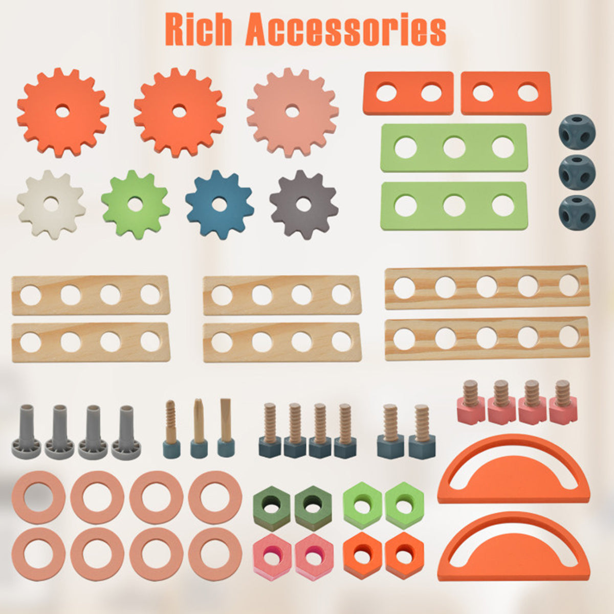 Wooden Pretend Play Workbench with Tools