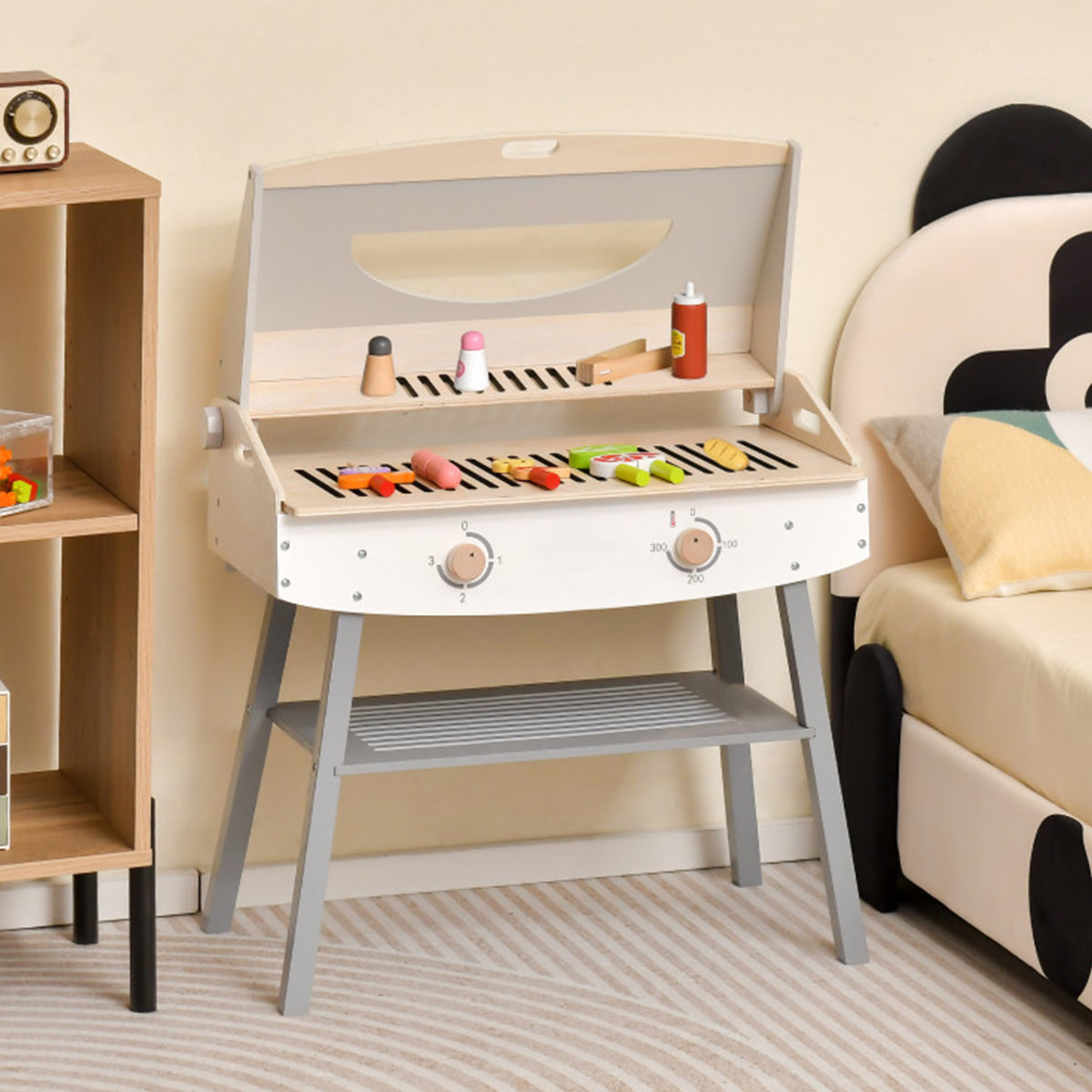 Kids Wooden Barbecue Grill Playset