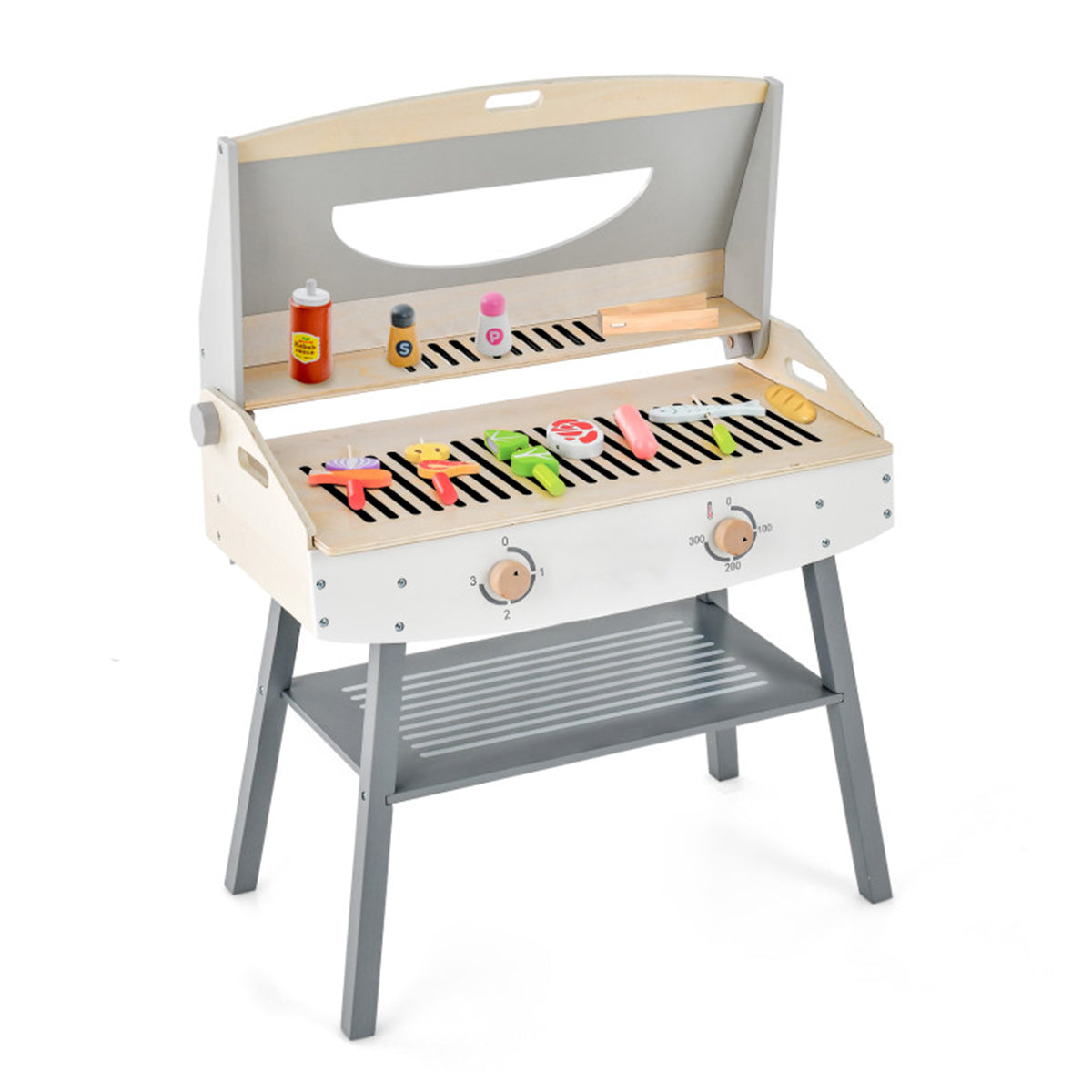 Kids Wooden Barbecue Grill Playset
