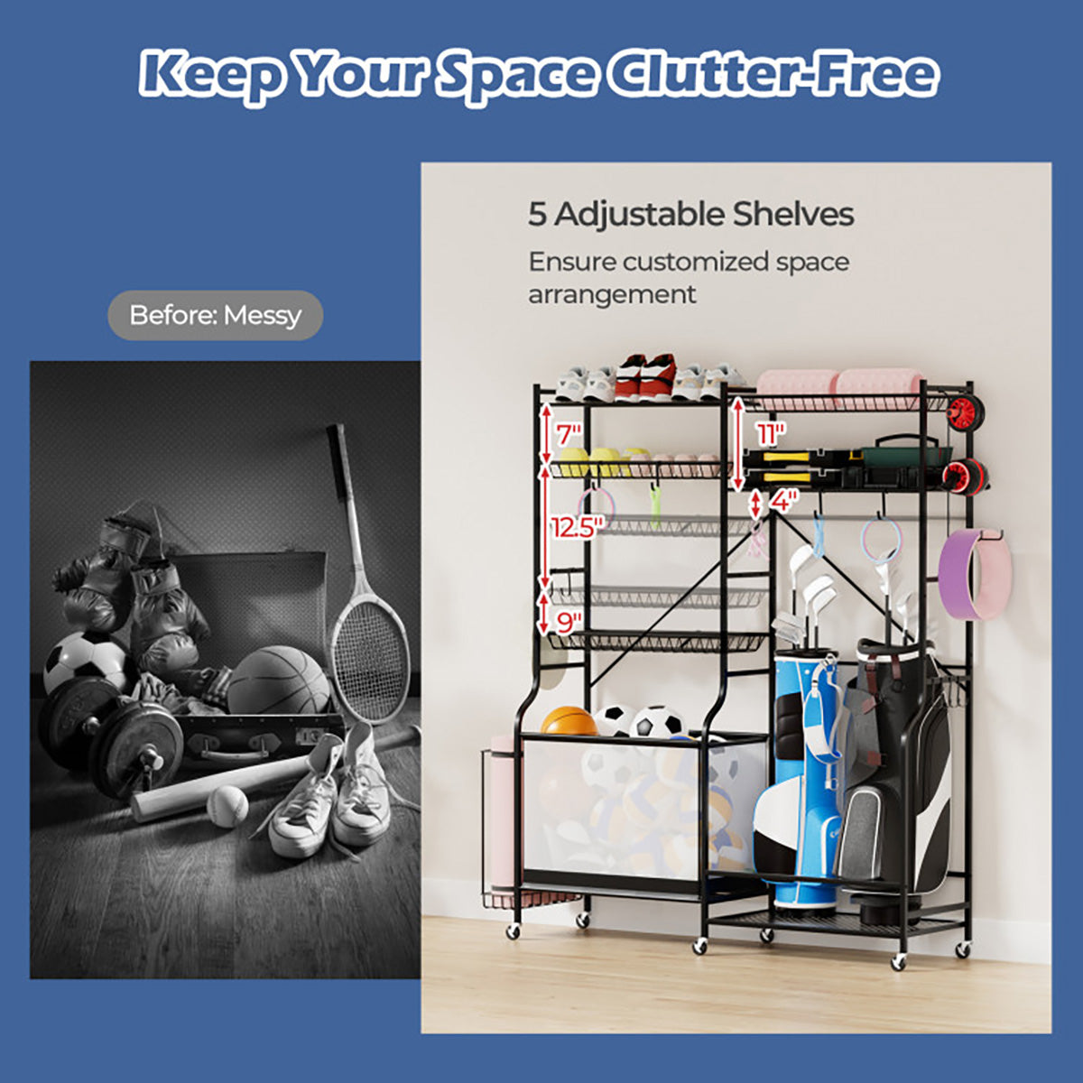 Sports Equipment Garage Organizer