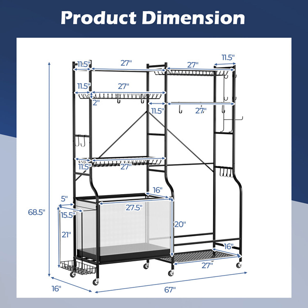 Sports Equipment Garage Organizer