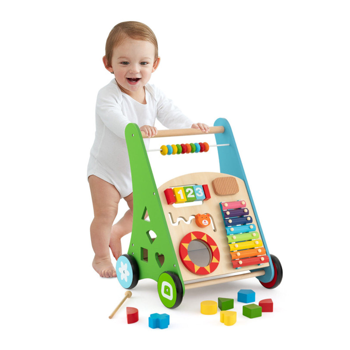Wooden Push Walker Activity Center