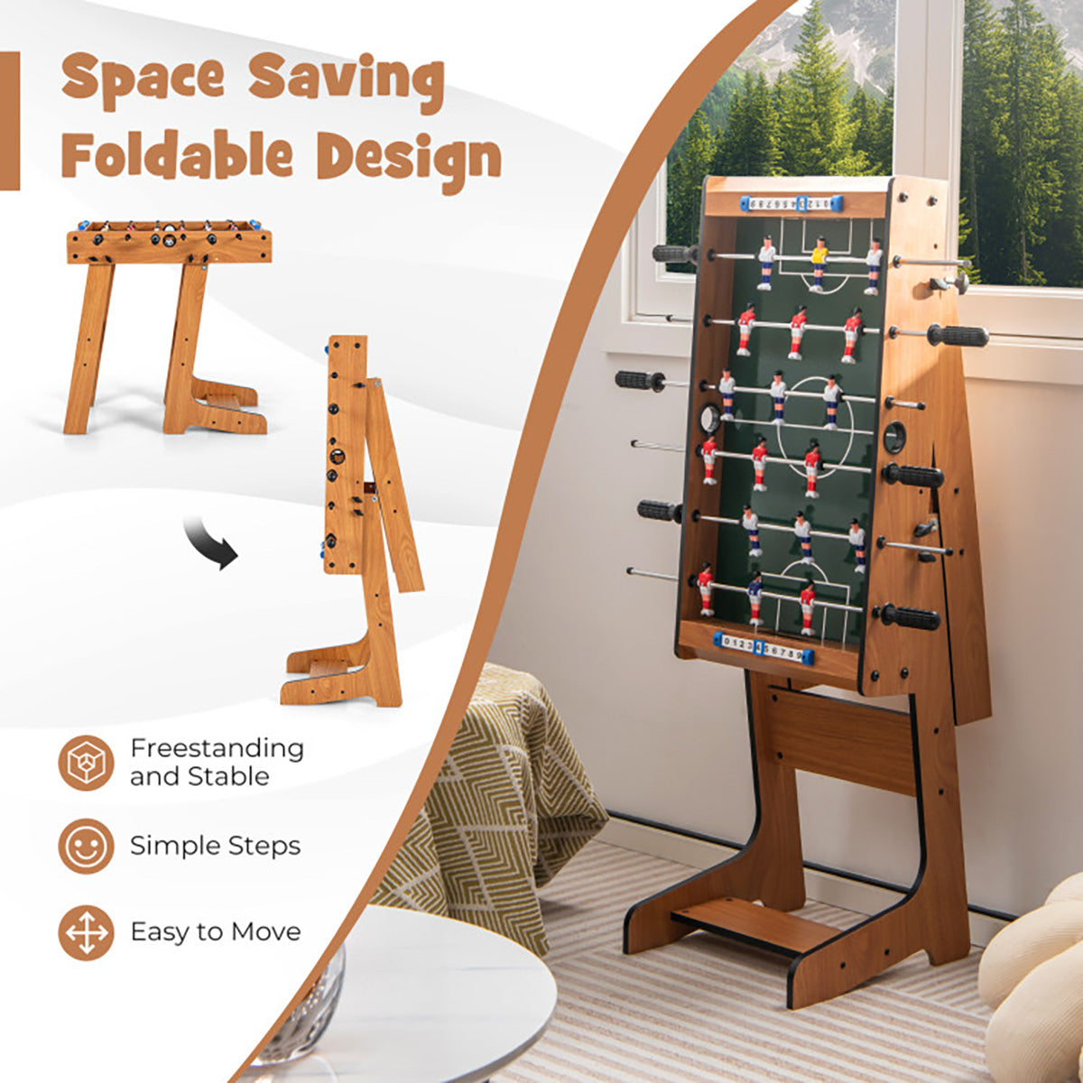 27'' Folding Foosball Table