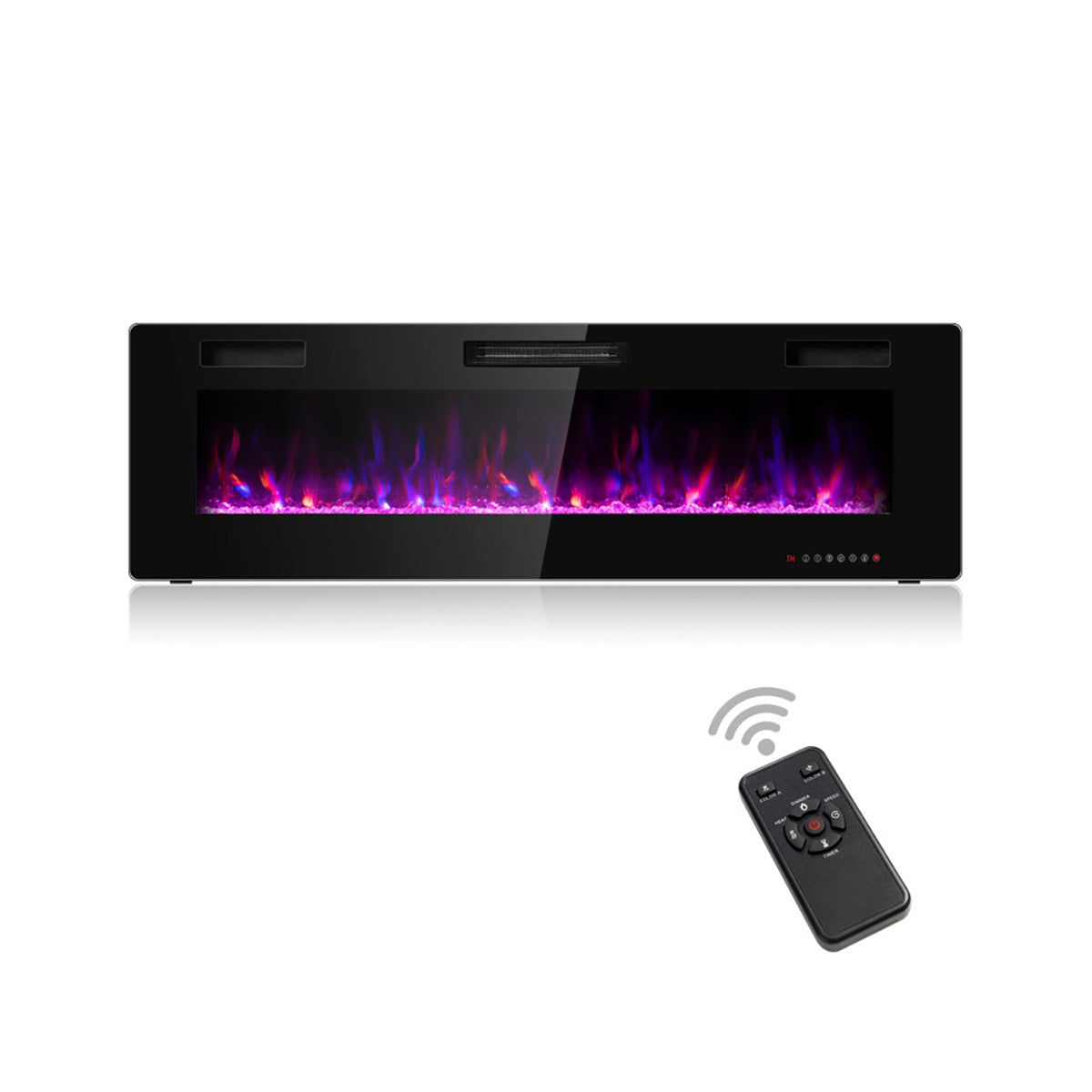 60'' Ultra-Thin Recessed/Wall-Mounted Electric Fireplace