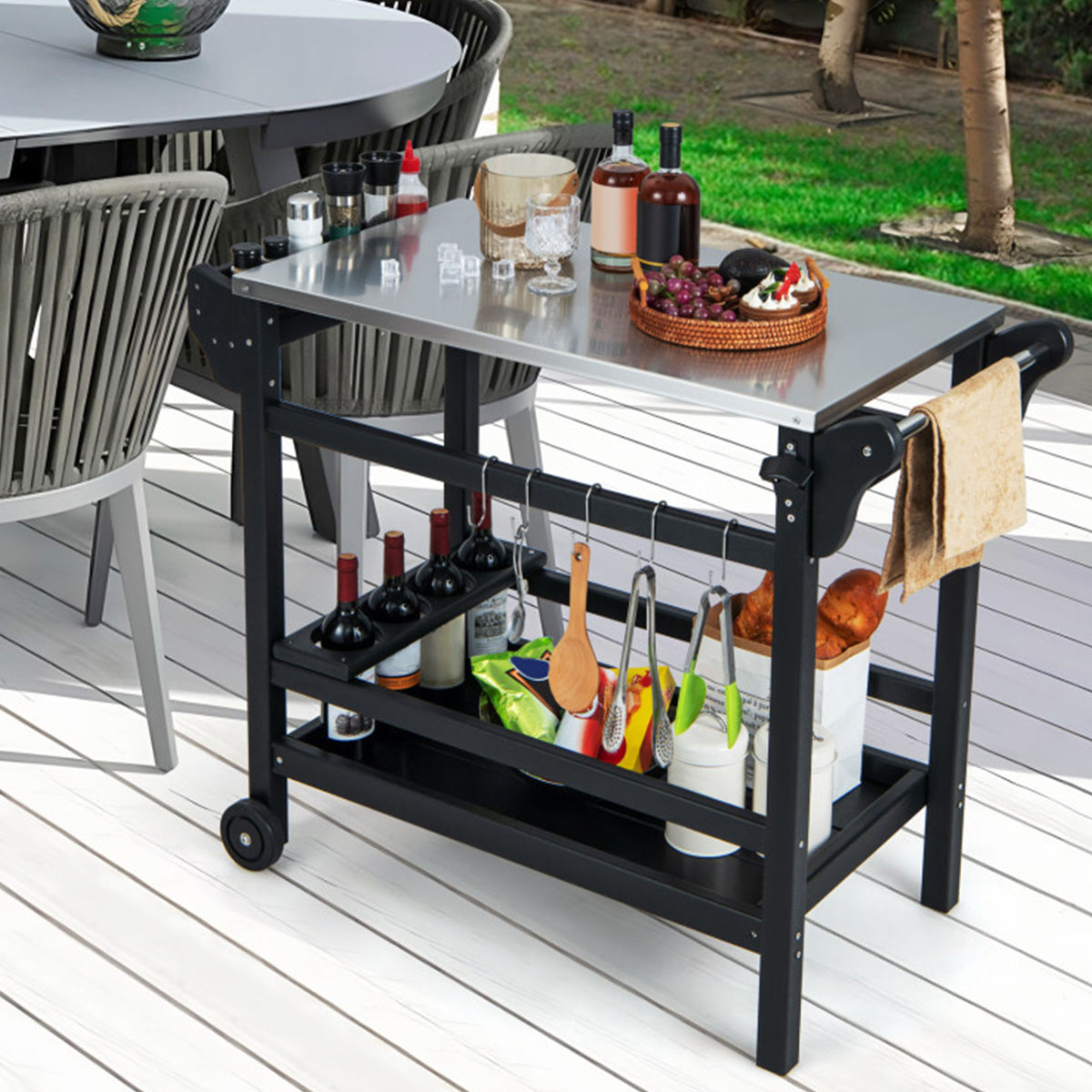 Movable Outdoor Food Prep Cart