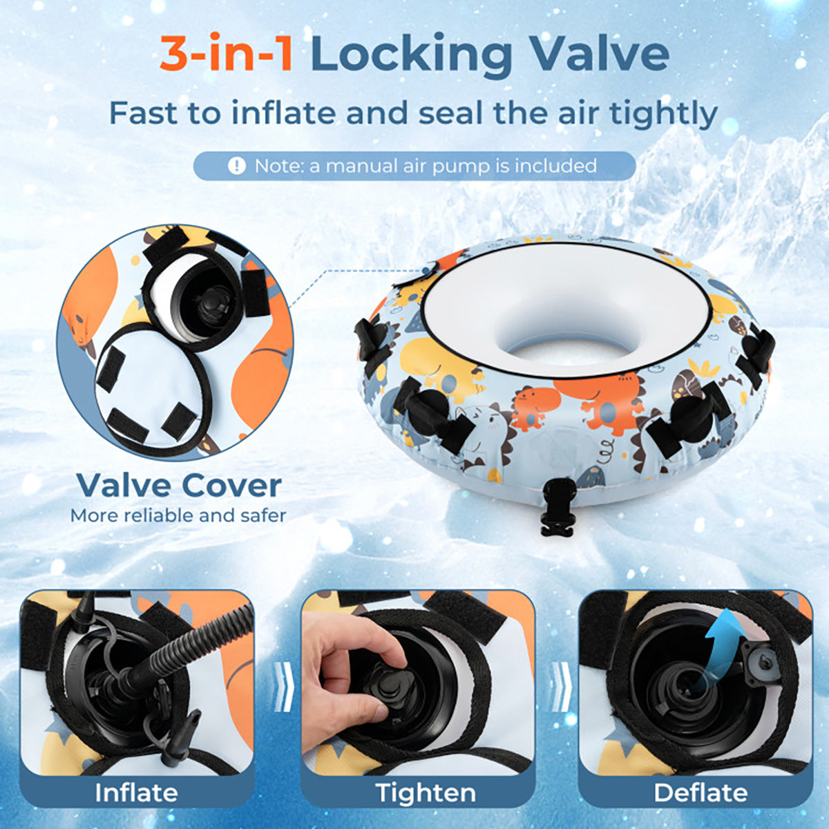 52'' Heavy-Duty Inflatable Snow Sled