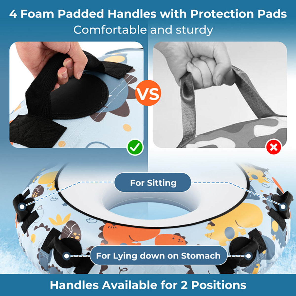 52'' Heavy-Duty Inflatable Snow Sled