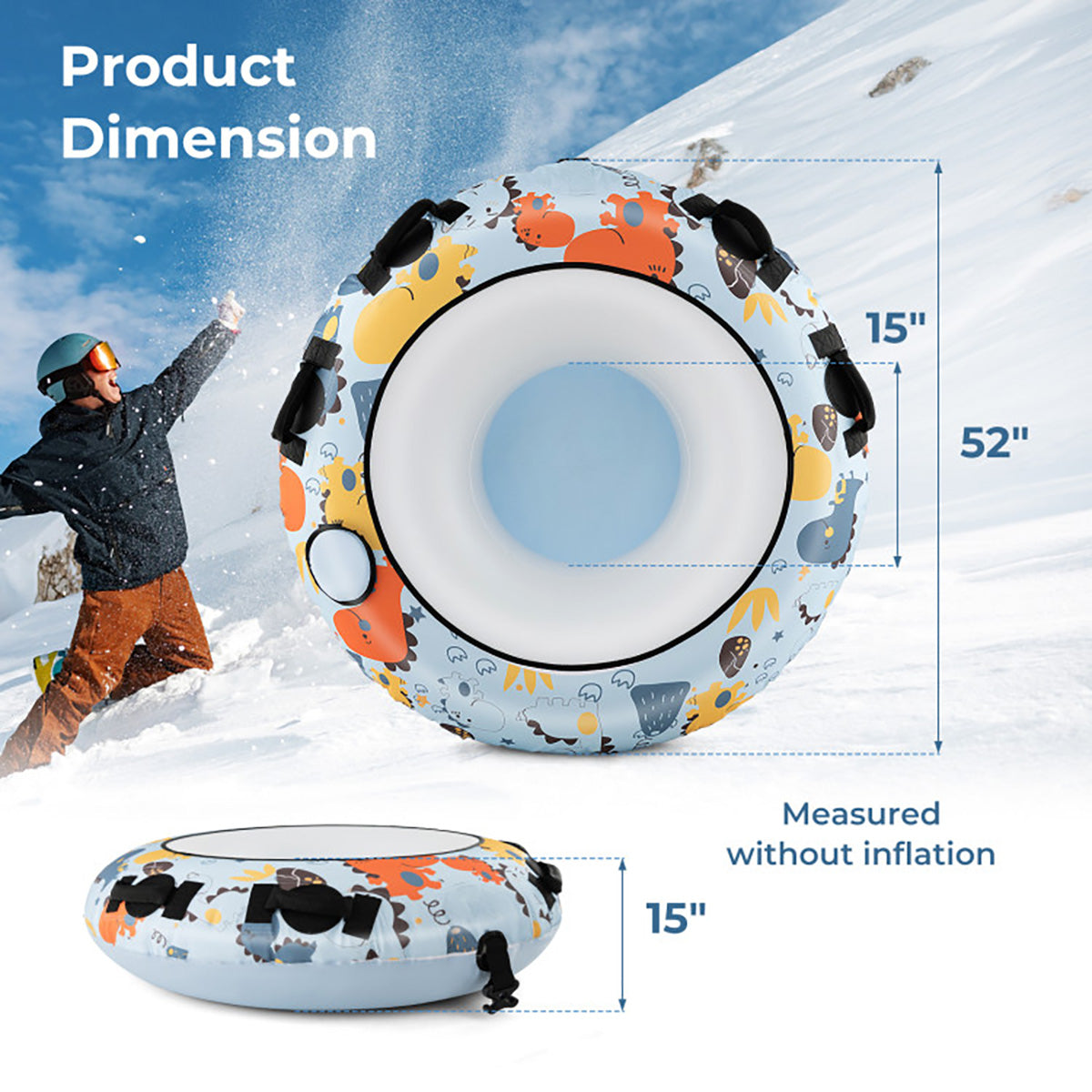 52'' Heavy-Duty Inflatable Snow Sled