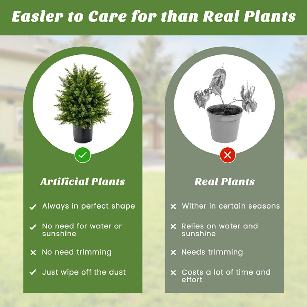Artificial Cedar Topiary Ball Trees (Set of 2)