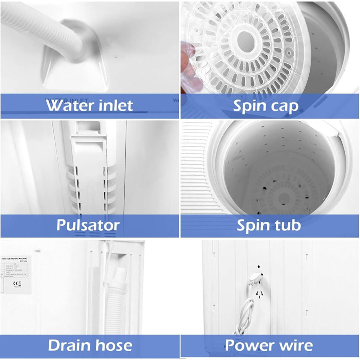 Compact Twin Tub Washing Machine Spin Dryer