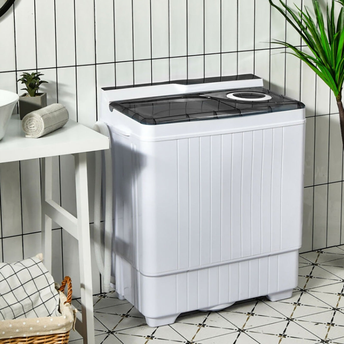 Portable Semi-Automatic Washing Machine with Built-in Drain Pump