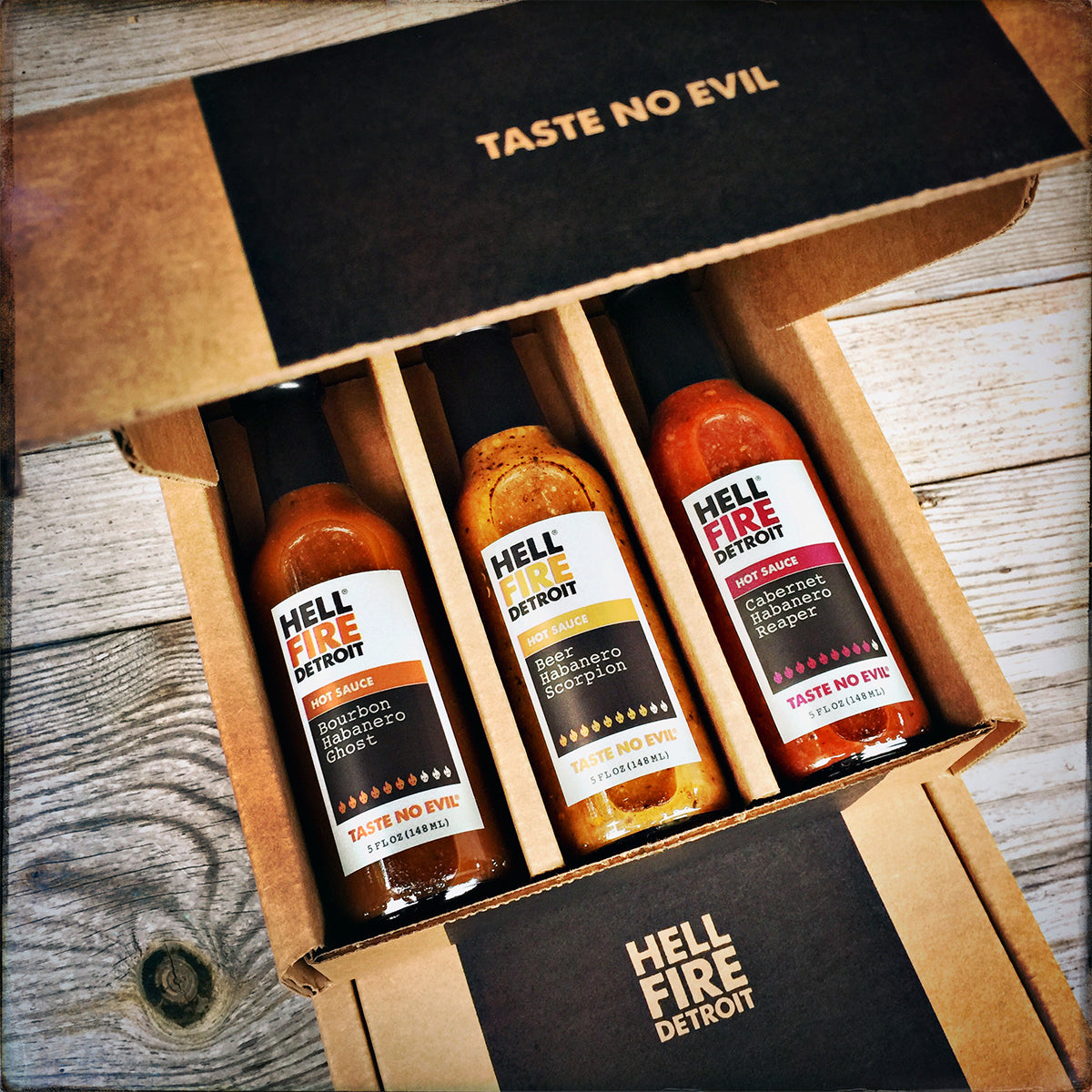 Hell Fire Detroit Inferno Hot Sauce Gift Set