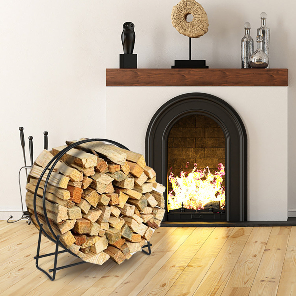 40'' Log Hoop Firewood Storage Rack