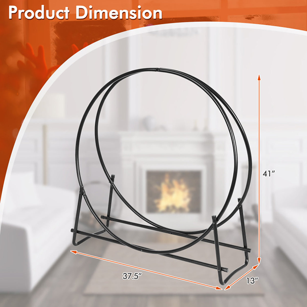 40'' Log Hoop Firewood Storage Rack