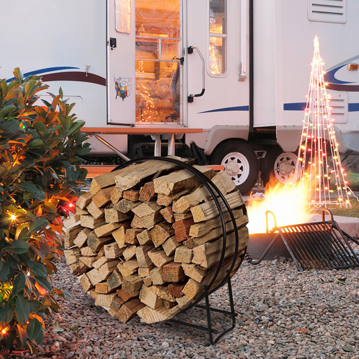 40'' Log Hoop Firewood Storage Rack