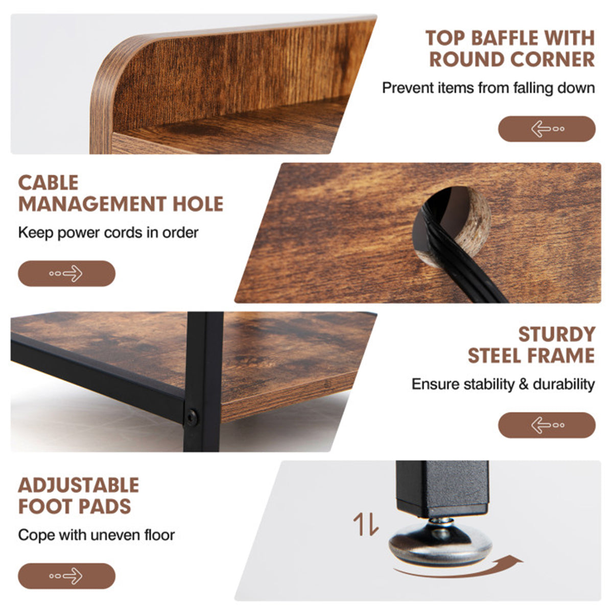 Side Table with Charging Station