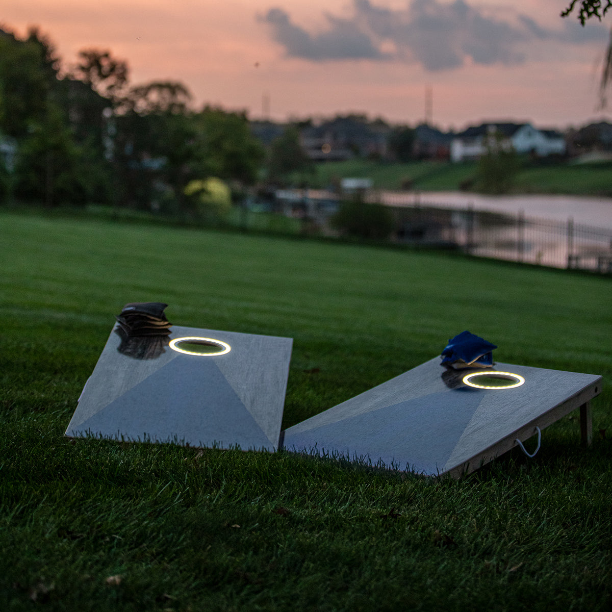 LED Wood Cornhole Set