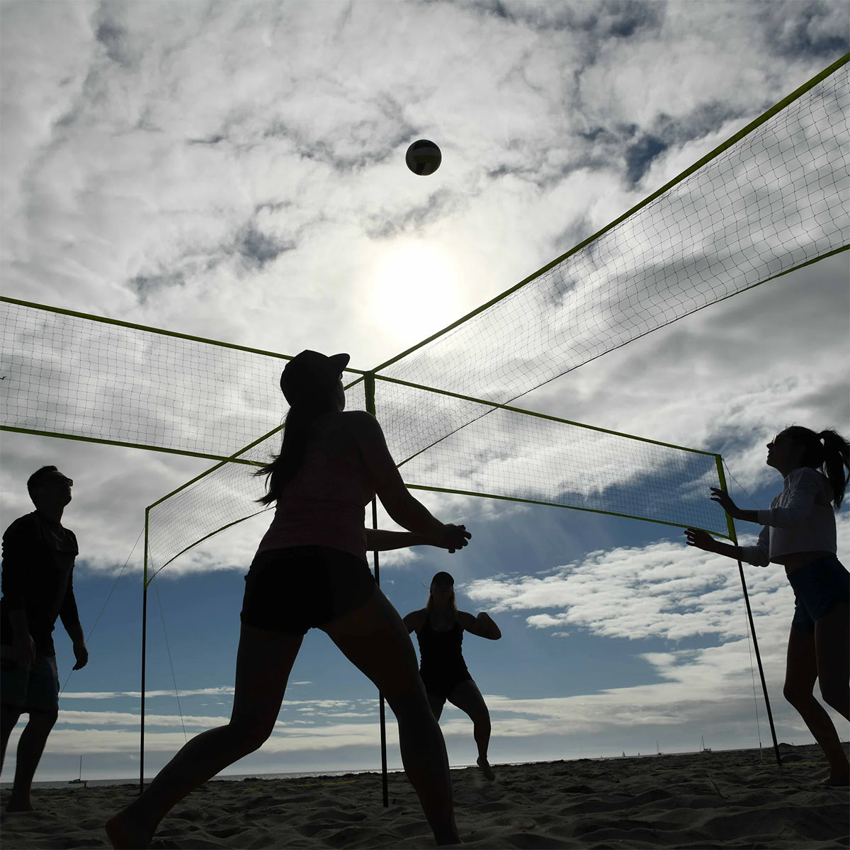 4-Square Volleyball Badminton Set Combo