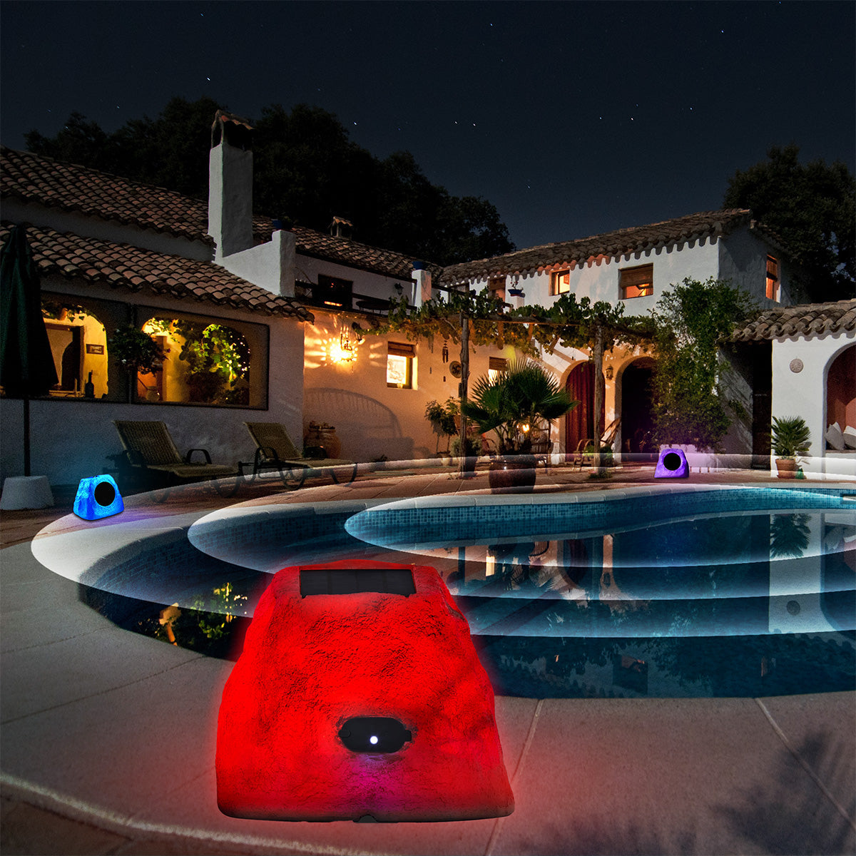 Solar Powered Bluetooth Rock Speaker with Multilink