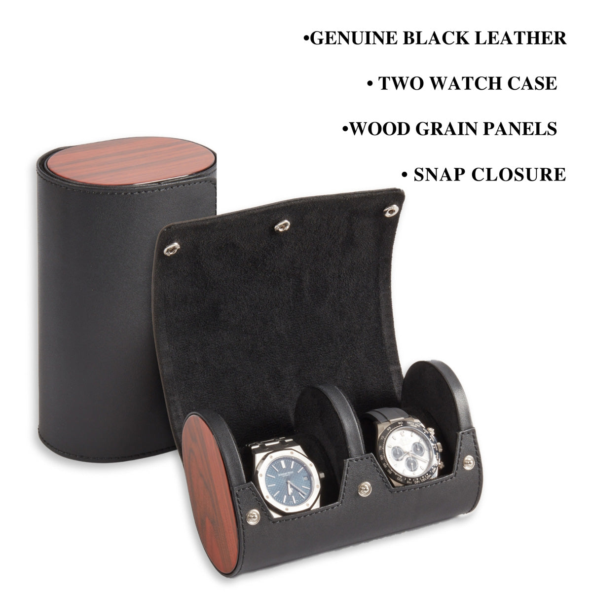 Two Watch Leather Travel Case