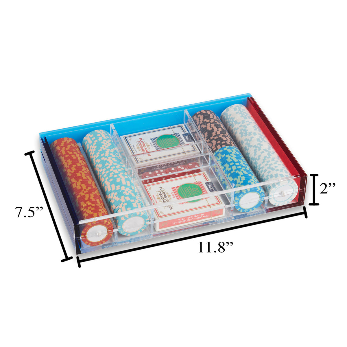Acrylic Poker set with 200 Casino Grade Chips