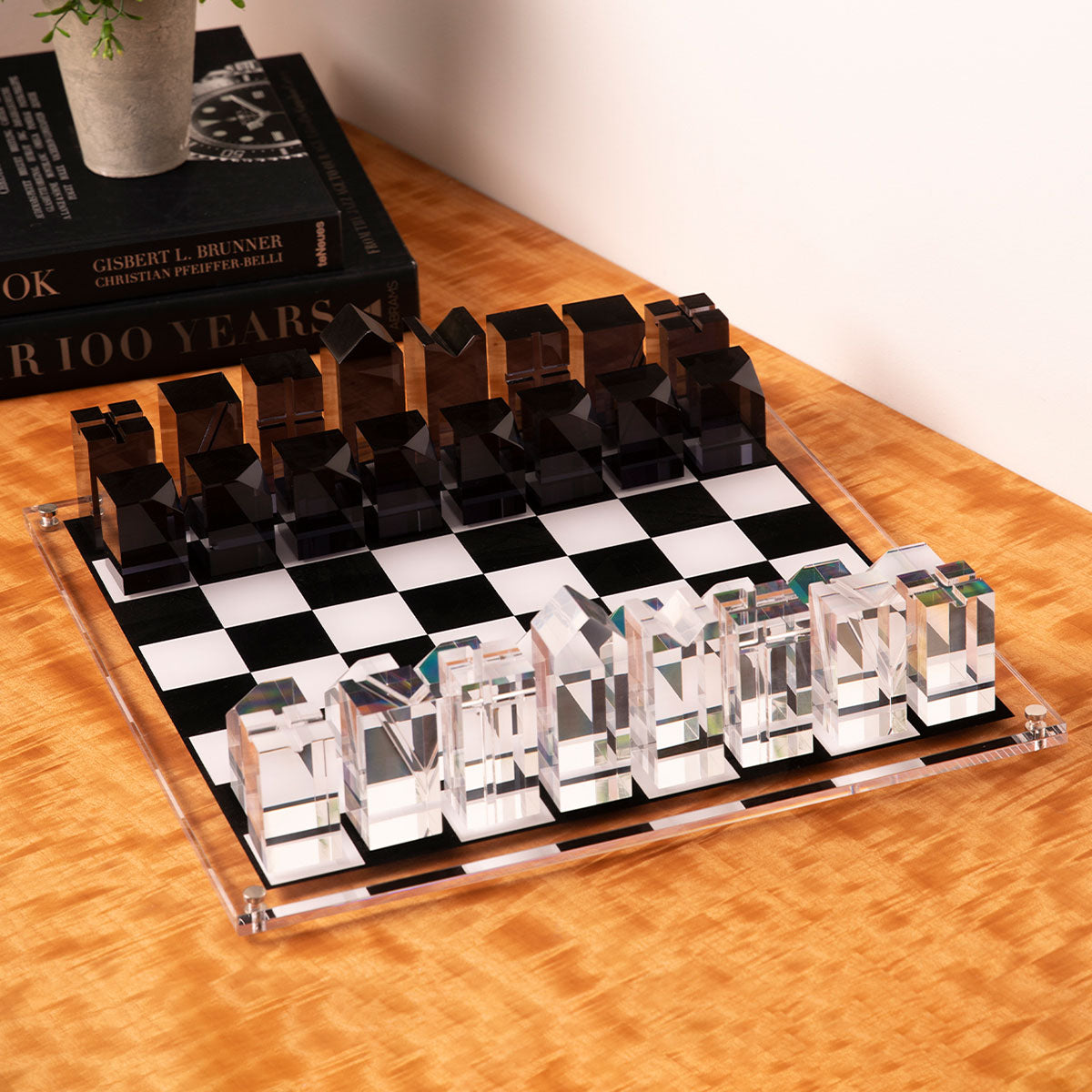 Modern Lucite Chess Set