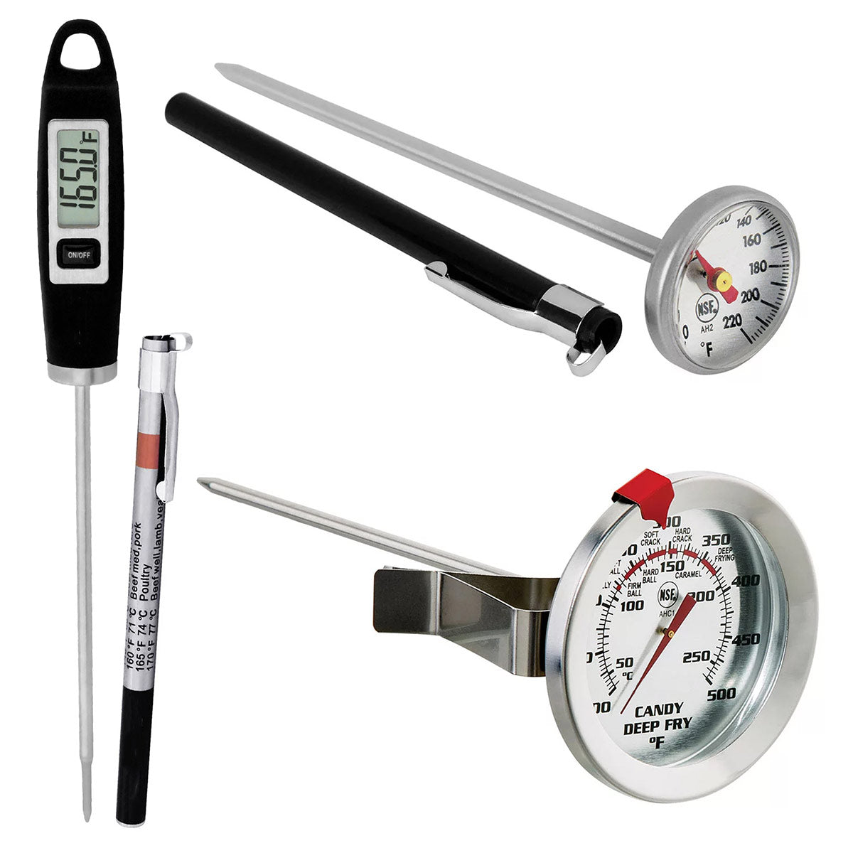 Digital Thermometer and Deep Fry Thermometer Set