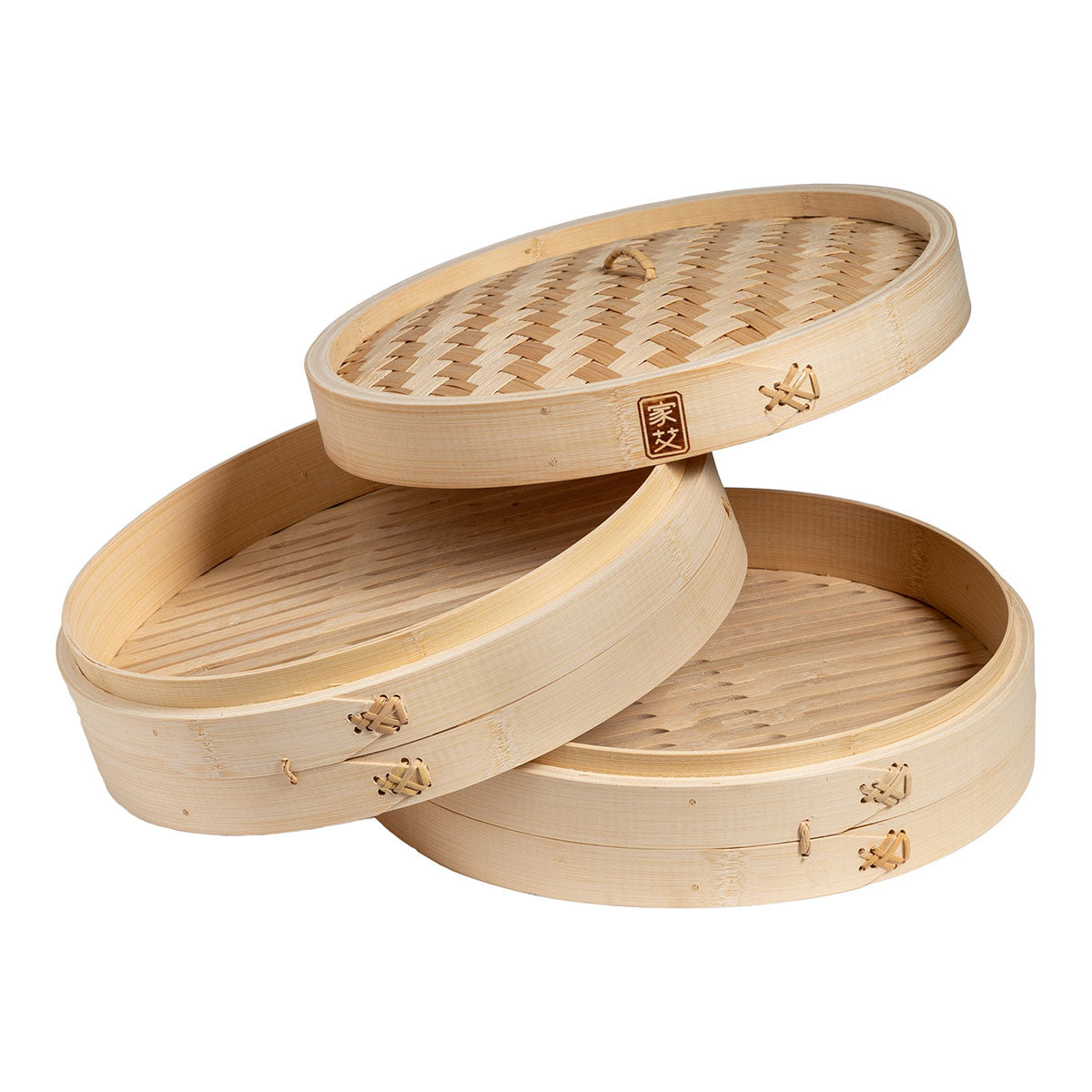 12'' 2-Tier Bamboo Steamer Baskets