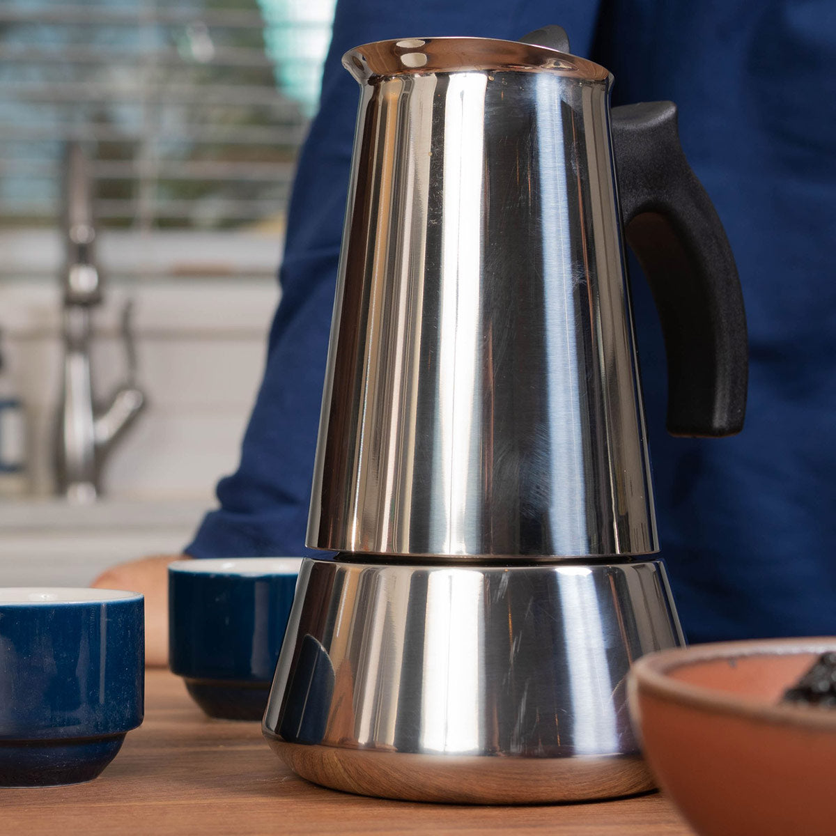 500 mL Stainless Steel Espresso Maker and Spoon Set